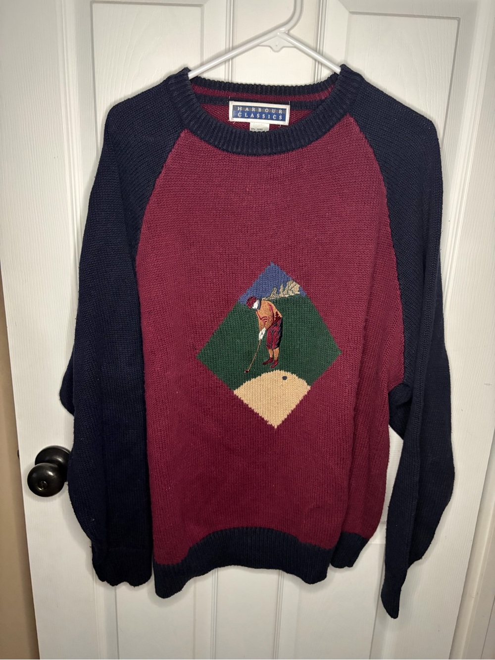 Vintage Rare Harbour Classics Men’s Golf Sweater Embroidered Size XL